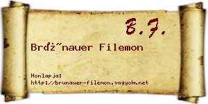 Brünauer Filemon névjegykártya